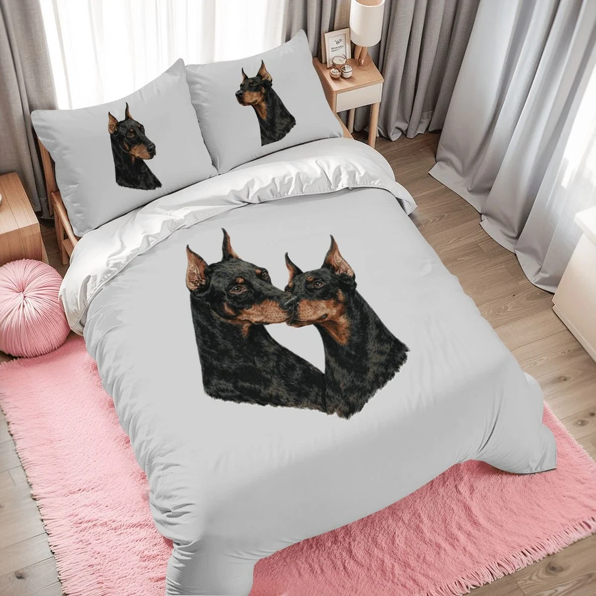 Doberman Love Bedding Set – Duvet Cover with Pillowcases | Dog Lover Bedroom Decor - Image 3