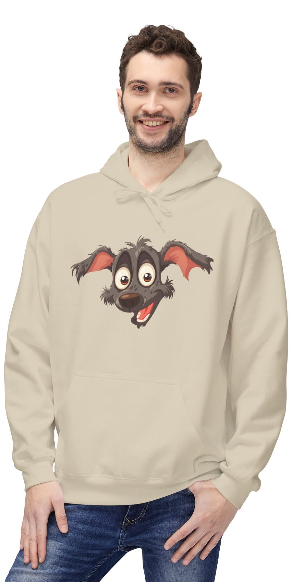 Hoodie - Playful Cartoon Dog Face Pullover | Funny Pet Lover Gift