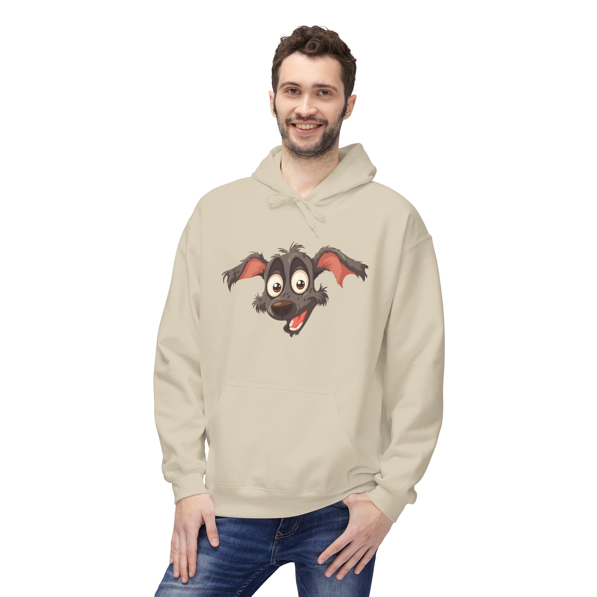 Hoodie - Playful Cartoon Dog Face Pullover | Funny Pet Lover Gift