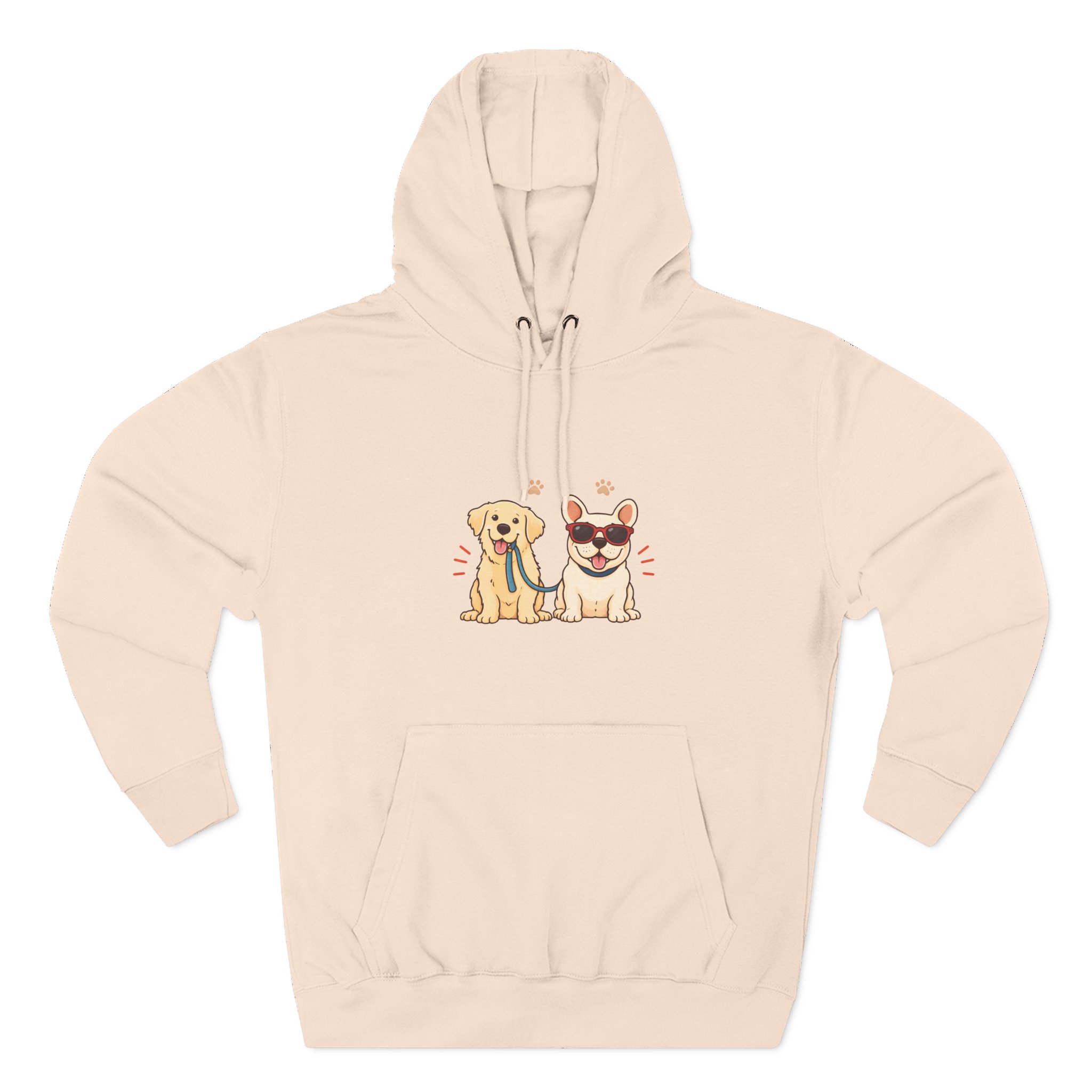 Cute Golden Retriever & French Bulldog Hoodie — Dog Lover Fleece Pullover - Image 2