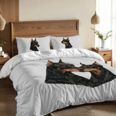 Doberman Love Bedding Set – Duvet Cover with Pillowcases | Dog Lover Bedroom Decor