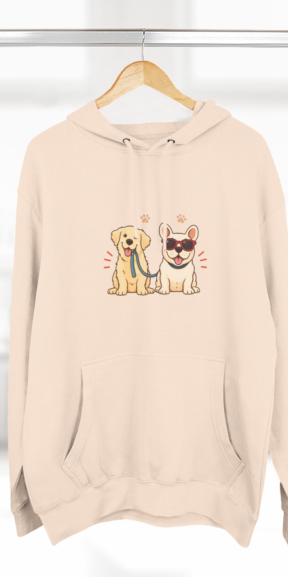 Cute Golden Retriever & French Bulldog Hoodie — Dog Lover Fleece Pullover