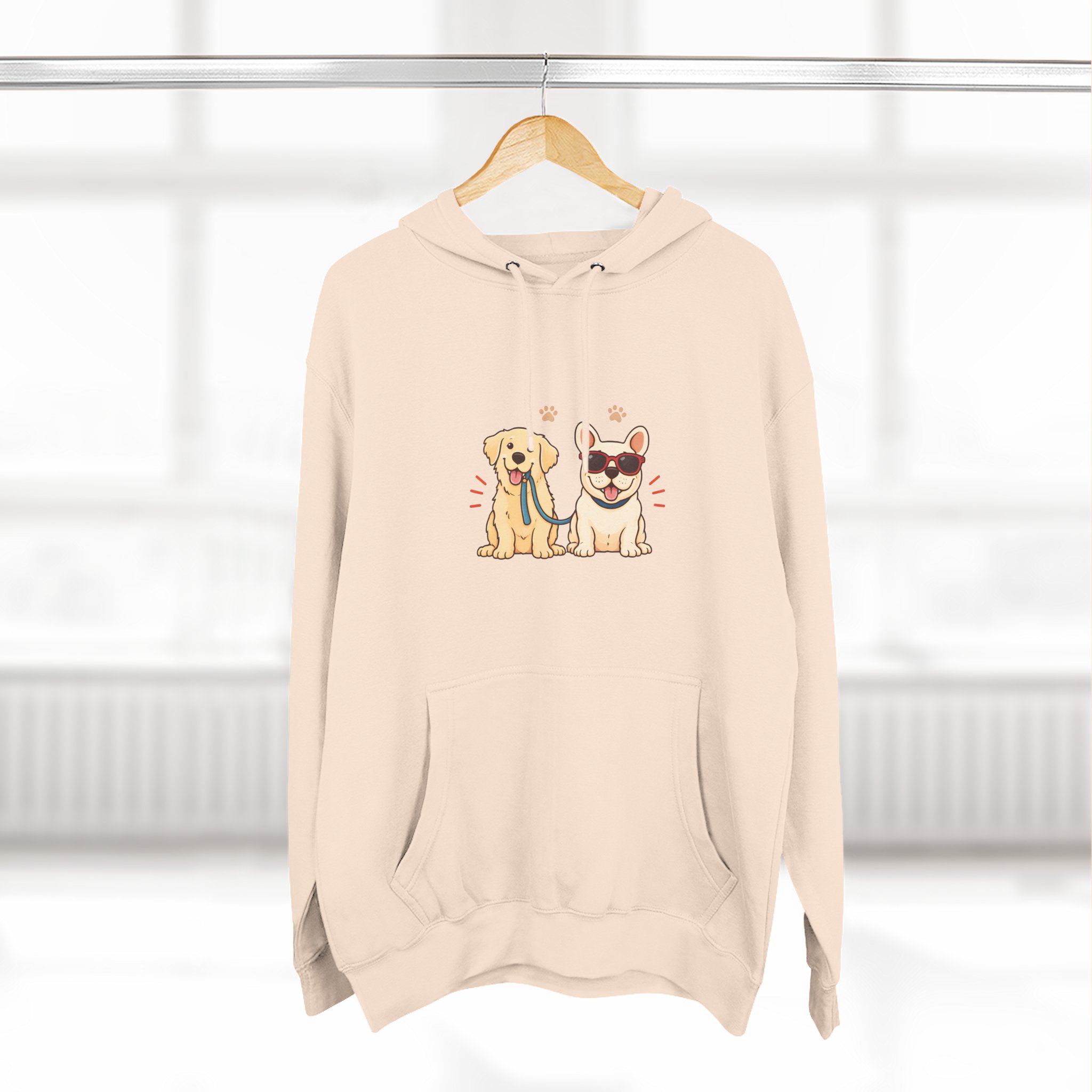 Cute Golden Retriever & French Bulldog Hoodie — Dog Lover Fleece Pullover
