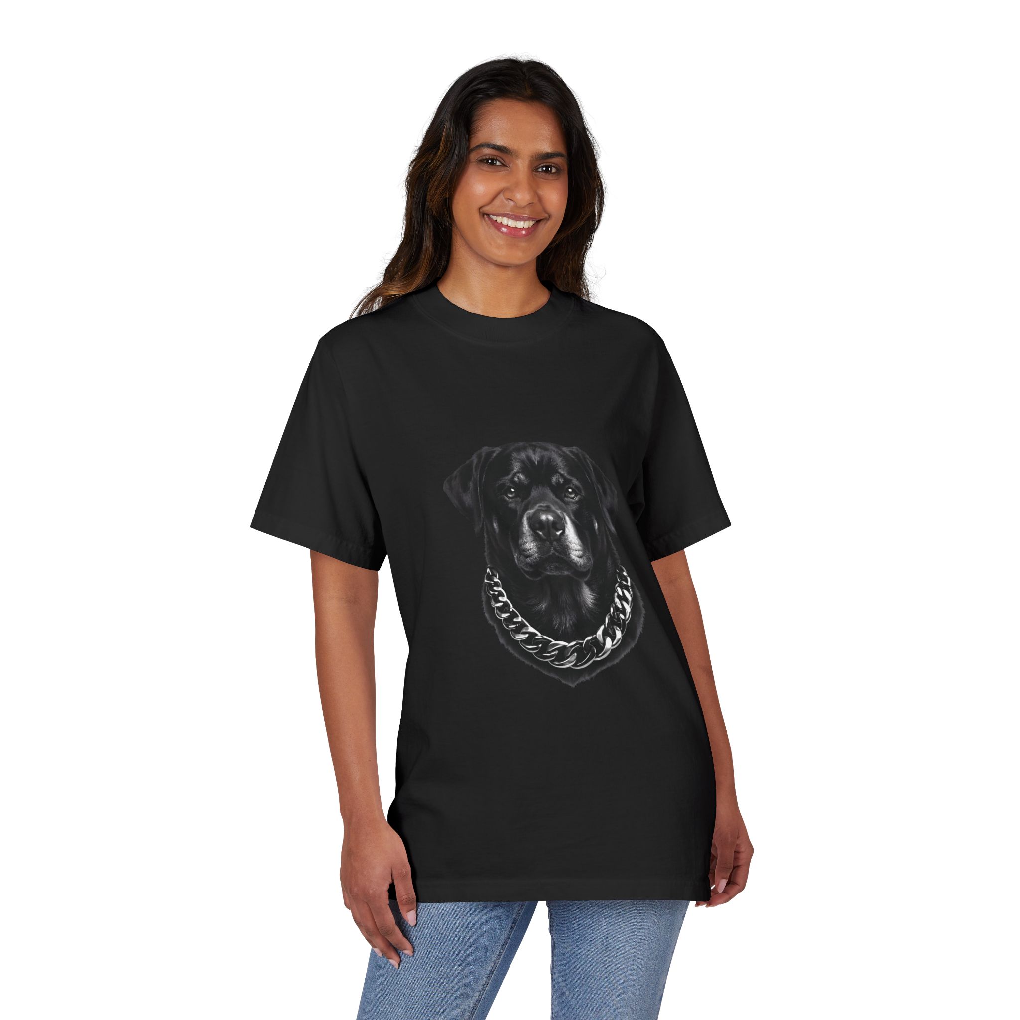 Rottweiler Portrait T-Shirt — Black Dog Face Graphic Tee - Image 7