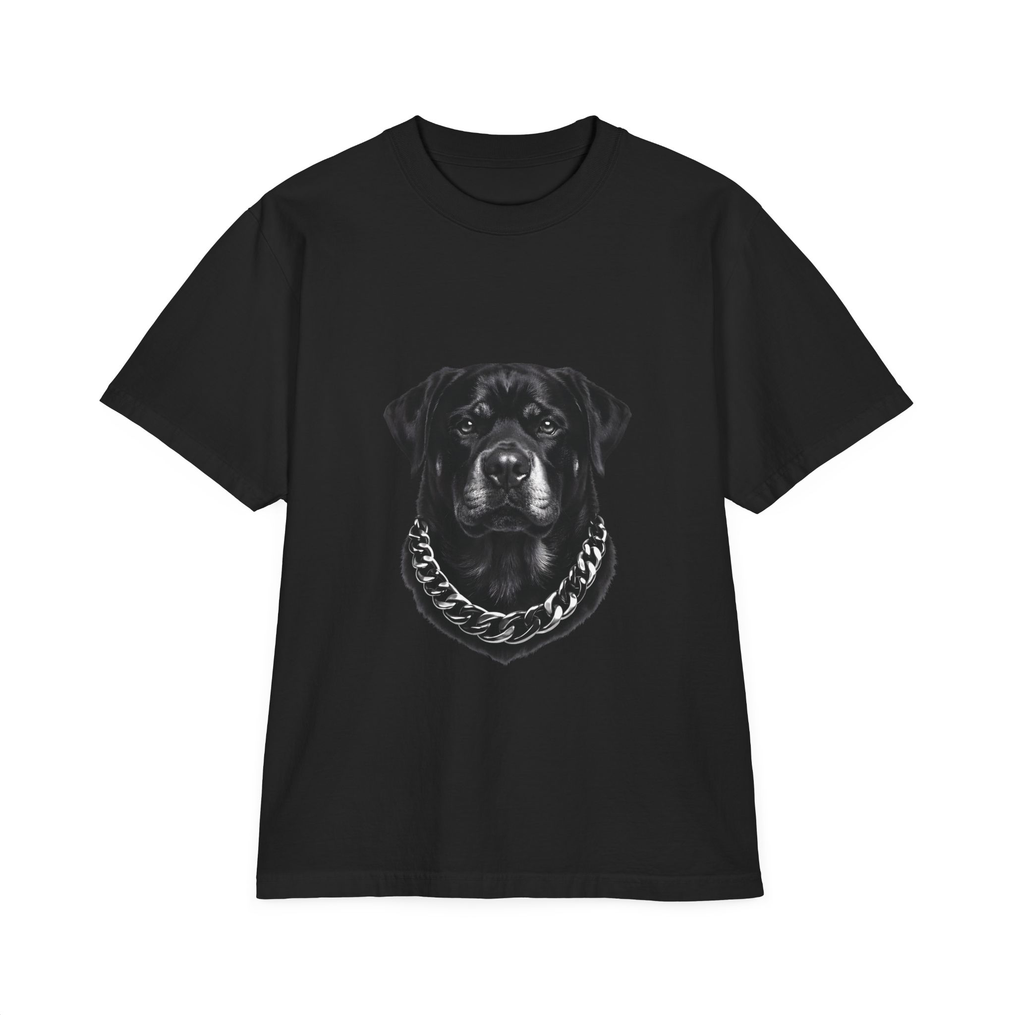 Rottweiler Portrait T-Shirt — Black Dog Face Graphic Tee